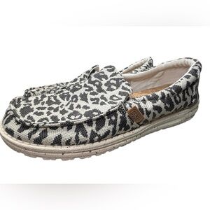 HeyDude Misty Slip-On Sneaker Woven Cheetah Gray